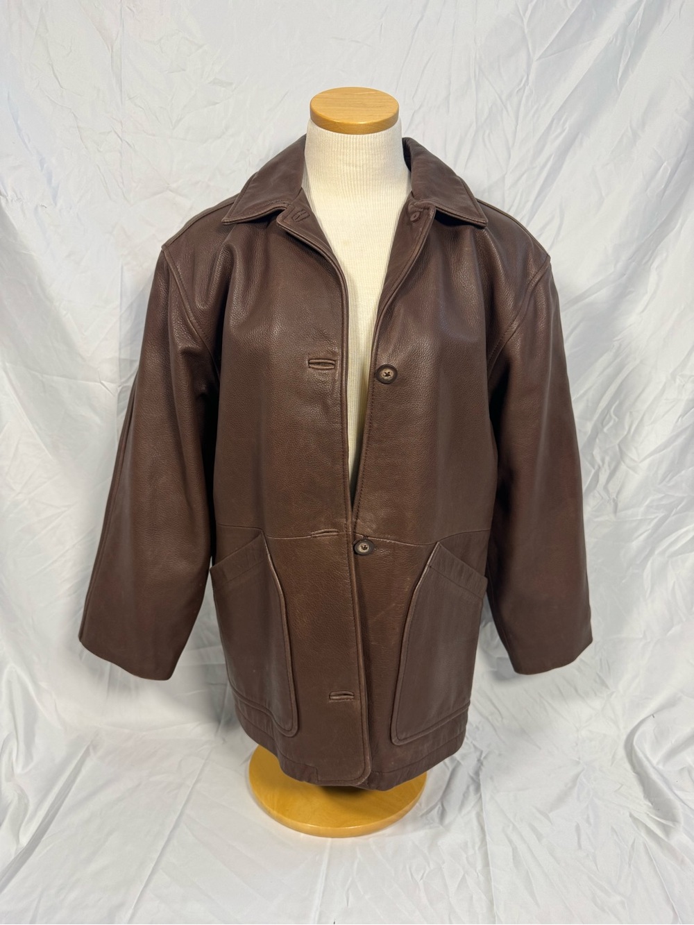 The Limited Brown Leather Trench Coat